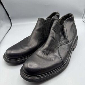 Franco Fortini Leather Boots Shoes Men 10 Black 376-601‎